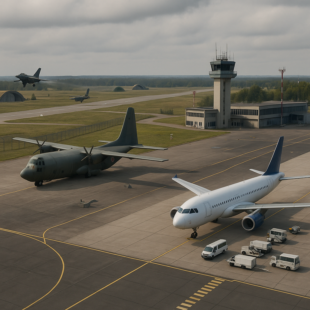 Lotniska wojskowe i cywilne – współpraca, konflikty i wykorzystanie przestrzeni.