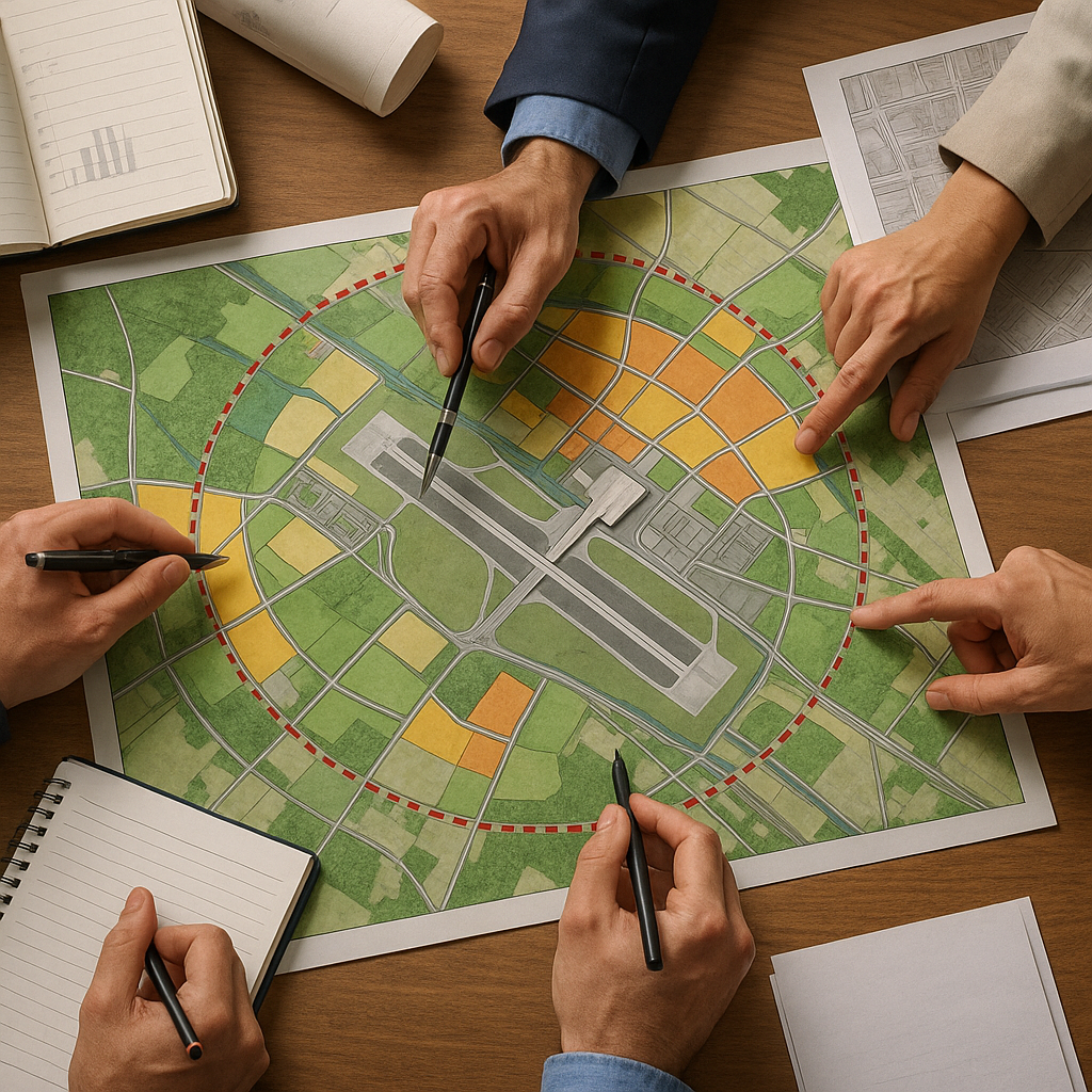 Jak wygląda proces planowania przestrzennego wokół portów lotniczych.