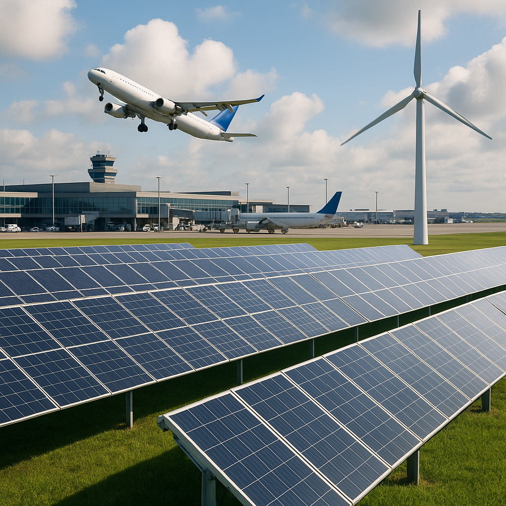 Jak porty lotnicze inwestują w odnawialne źródła energii.