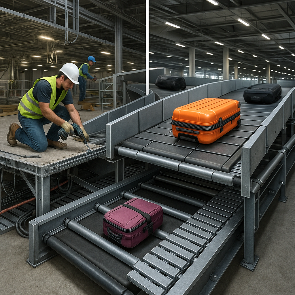 Jak powstają lotniskowe systemy bagażowe i jak działają w praktyce.