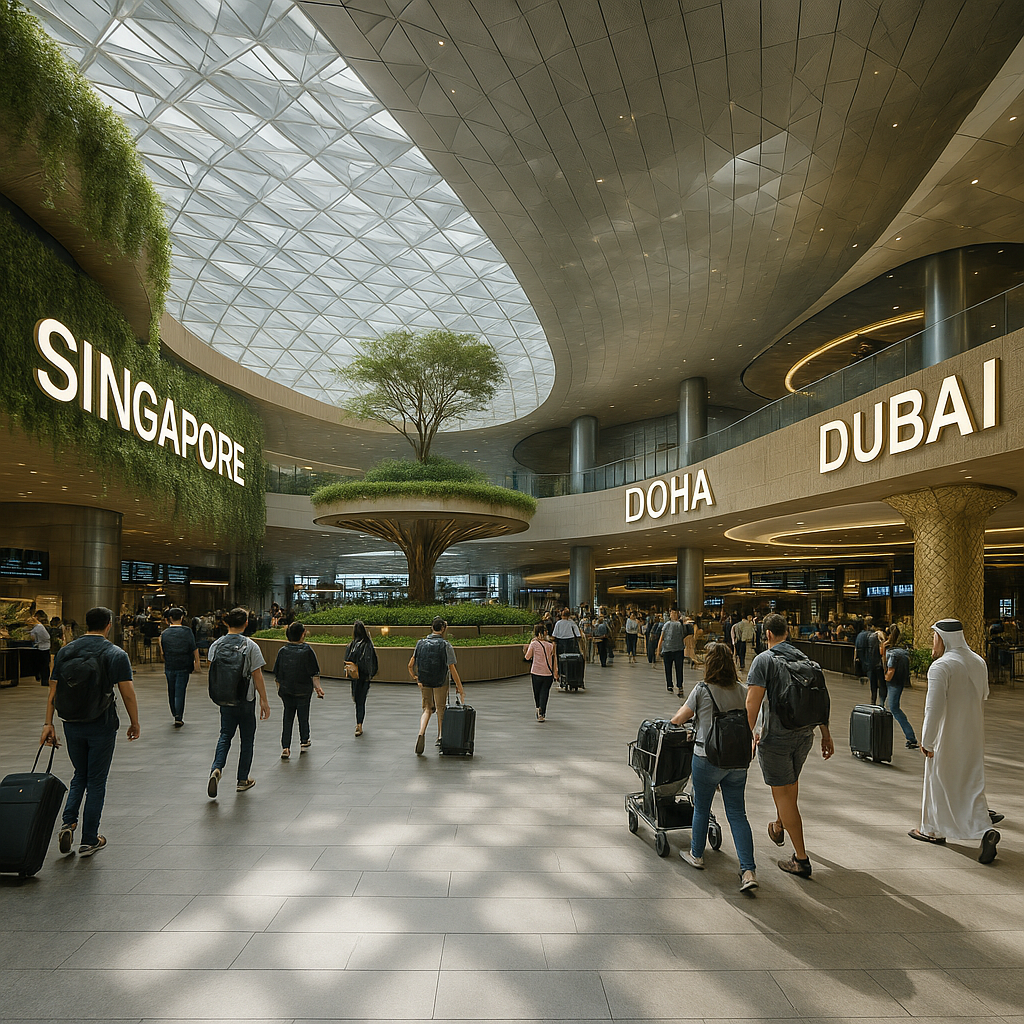 Porty lotnicze w Azji – jak Singapur, Doha i Dubaj wyznaczają nowe standardy.